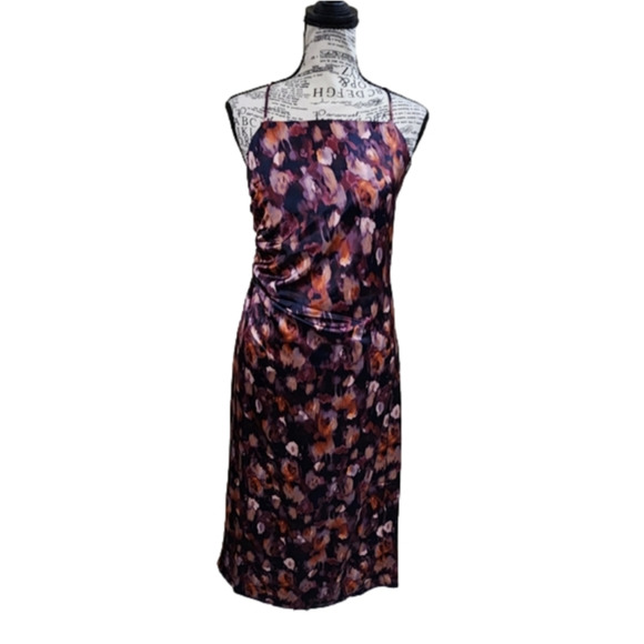 Jason Wu floral flattering‎ ruched watercolor midi dress size small new!!! - Picture 1 of 8